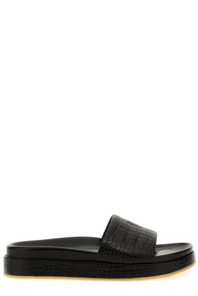 Shop Giuseppe Zanotti Indi Logo Debossed Slides In Black