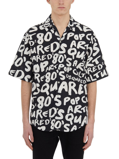 Shop Dsquared2 D2 Pop 80's Bowling Shirt In Black