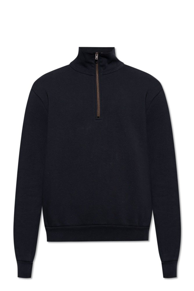 Shop Acne Studios High Neck Zipped Sweatshirt In Black