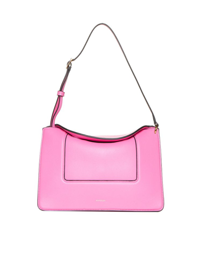 Shop Wandler Penelope Logo Printed Shoulder Bag In Pink