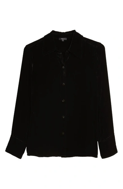 Shop Rails Andrea Velvet Button-up Shirt In Black Velvet