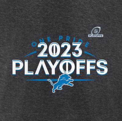 Shop Fanatics Branded  Charcoal Detroit Lions 2023 Nfl Playoffs Big & Tall T-shirt