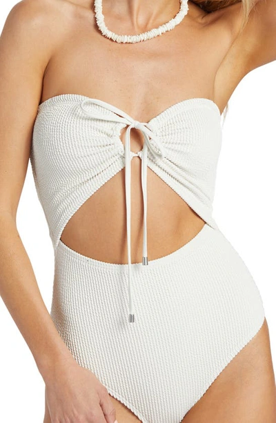 Shop Billabong Summer High Drew Seersucker One-piece Swimsuit In Salt Crystal