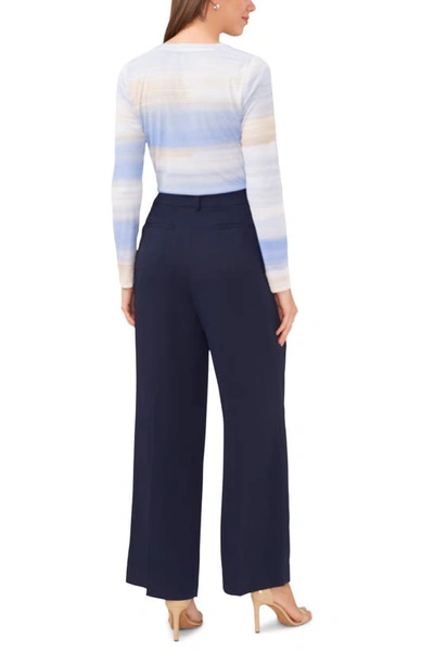 Shop Halogen Ombré Rouched Mesh Button-up Top In Shadow Blue