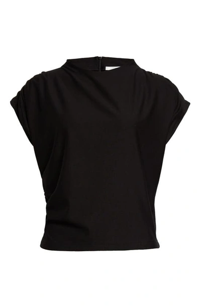 Shop Gestuz Rifagz Ruched Sleeve T-shirt In Black