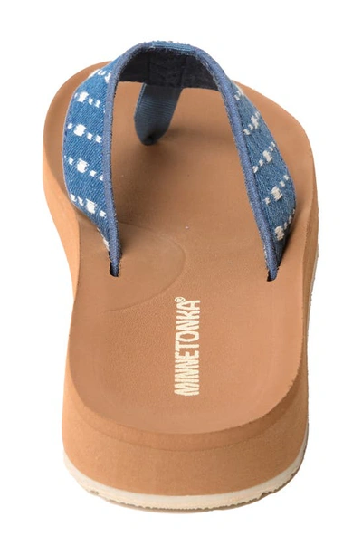 Shop Minnetonka Hedy 2.0 Flip Flop In Light Blue Denim