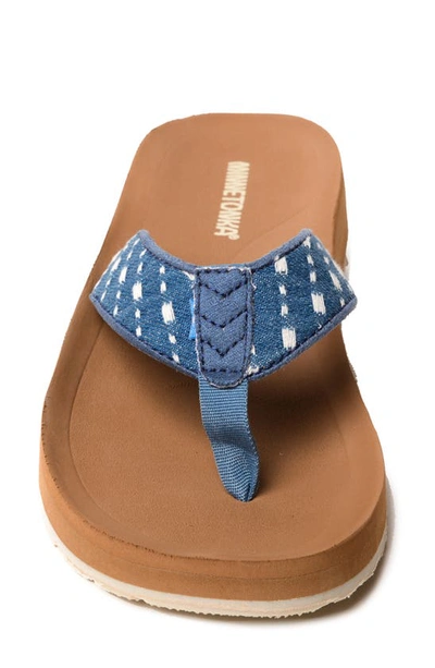 Minnetonka Hedy 2.0 Flip Flop In Light Blue Denim