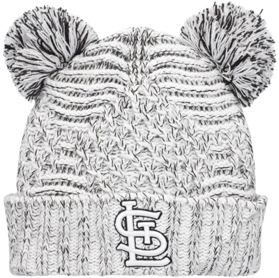 Shop New Era Gray St. Louis Cardinals Dual Cuffed Knit Hat With Poms