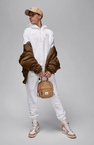 Shop Jordan Brooklyn Heroes Oversize Fleece Hoodie In White