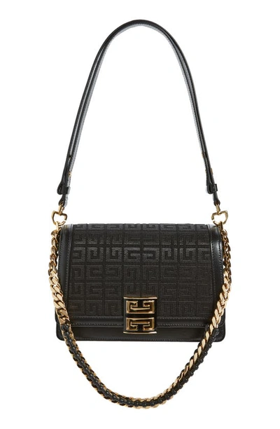 Shop Givenchy Medium 4g Embroidered Canvas & Leather Bag In Black