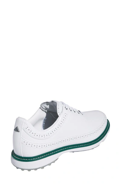 Adidas Golf Mc80 Spikeless Golf Shoe In White/silver/collegiate Green