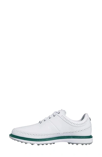 Shop Adidas Golf Gender Inclusive Mc80 Spikeless Golf Shoe In White/silver/collegiate Green