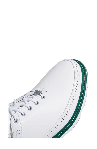 Shop Adidas Golf Gender Inclusive Mc80 Spikeless Golf Shoe In White/silver/collegiate Green