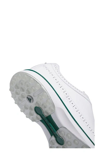 Shop Adidas Golf Gender Inclusive Mc80 Spikeless Golf Shoe In White/silver/collegiate Green