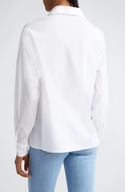 Shop Eleventy Classic Stretch Poplin Button-up Shirt In White