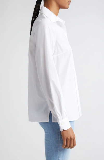 Shop Eleventy Classic Stretch Poplin Button-up Shirt In White