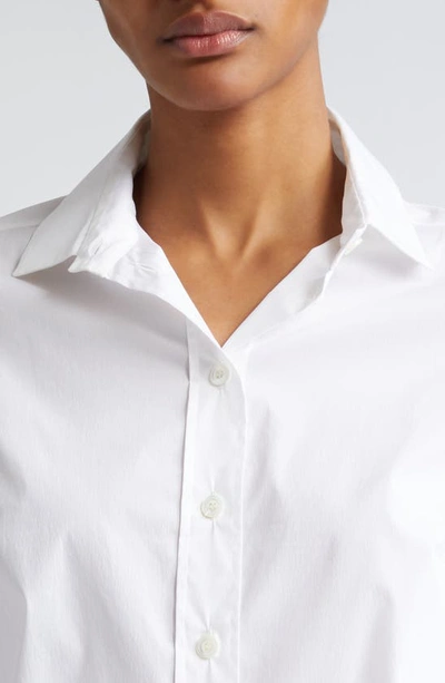 Shop Eleventy Classic Stretch Poplin Button-up Shirt In White