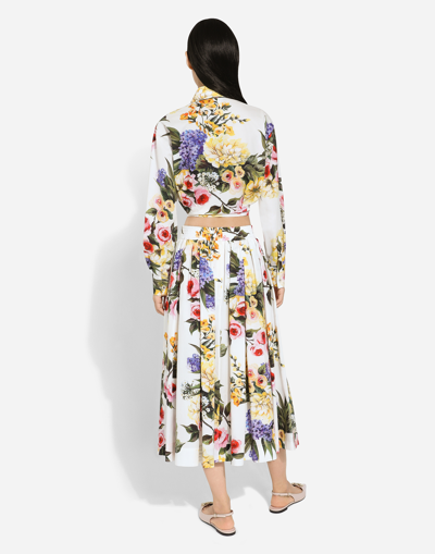 Shop Dolce & Gabbana Garden-printed Cotton Circle Skirt