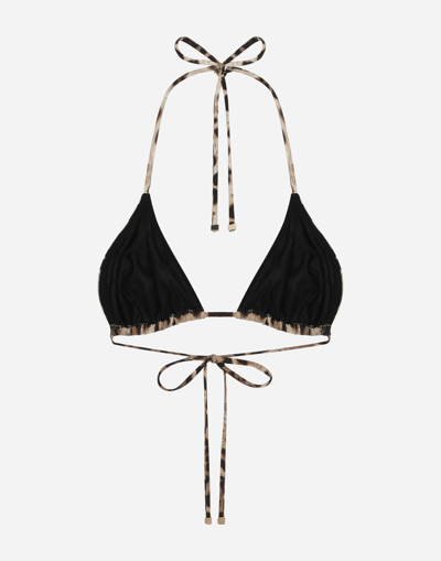 Dolce & Gabbana Leopard Print Two-piece Swimsuit In Animal Print