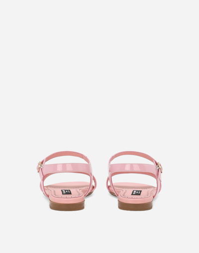 Dolce & Gabbana Patent Leather Sandals In ピンク