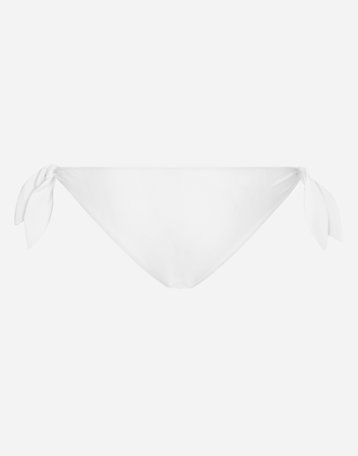 Dolce & Gabbana Bikini Briefs With Playful Bow Accents In White