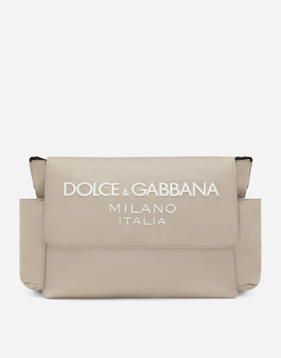 Dolce & Gabbana Nylon Changing Mat Bag In Beige