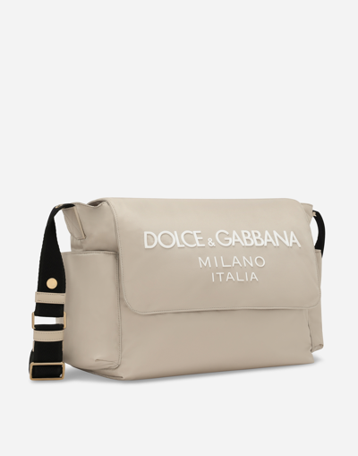 Dolce & Gabbana Nylon Changing Mat Bag In Beige