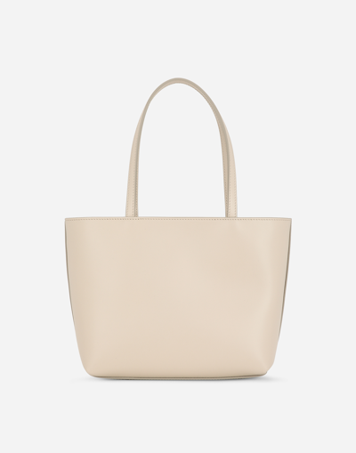 Dolce & Gabbana Small Dg Logo Shopper In Beige
