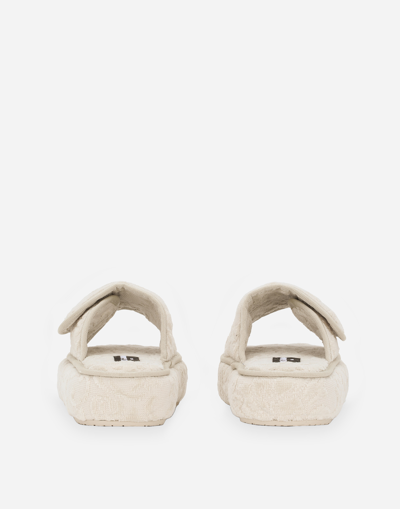 Shop Dolce & Gabbana Terry Cotton Plateau Slippes In Multicolor