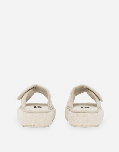 Dolce & Gabbana Terry Cotton Plateau Slippes In Multicolor