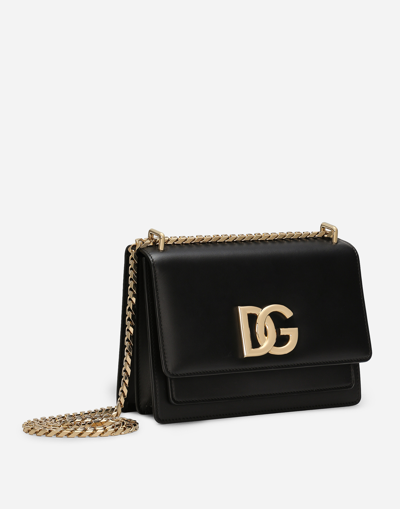 Dolce & Gabbana Logo-plaque Leather Crossbody Bag In ブラック