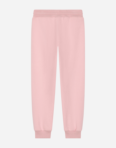 Shop Dolce & Gabbana Jersey Jogging Pants With Logo Patch