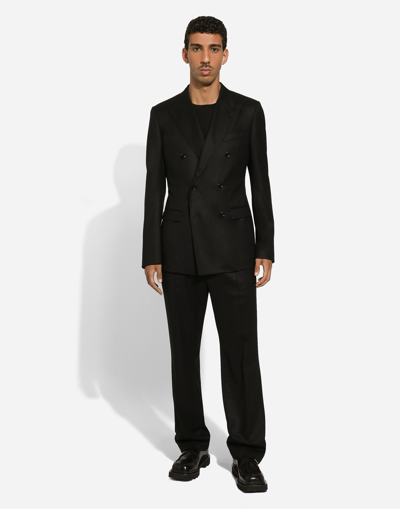Dolce & Gabbana Double-breasted Wool Taormina-fit Jacket In Black