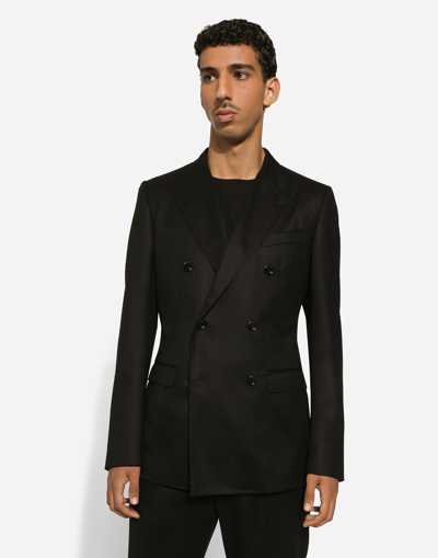 Dolce & Gabbana Double-breasted Wool Taormina-fit Jacket In Black