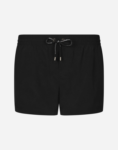 Dolce & Gabbana Drawstring-fastening Swim Shorts In Black