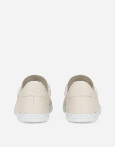 Shop Dolce & Gabbana Perforated Calfskin Saint Tropez Sneakers In White