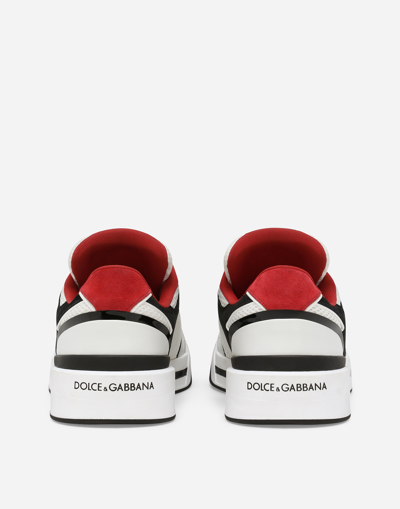 Shop Dolce & Gabbana Mixed-material New Roma Sneakers In Black