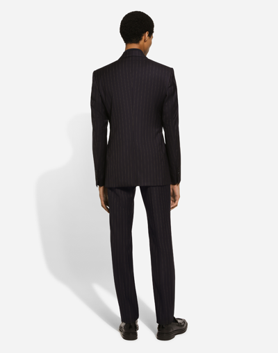 Dolce & Gabbana Pinstriped Tailored Trousers In Blue