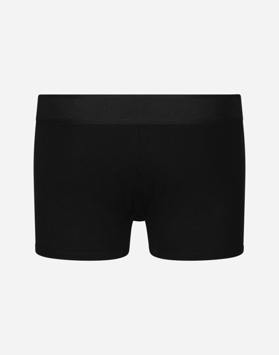 Dolce & Gabbana Logo-waistband Cotton Briefs In Black
