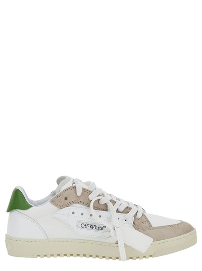 Shop Off-white Multicolor Low Top Sneakers With Logo Detail In Leather And Suede Man In White