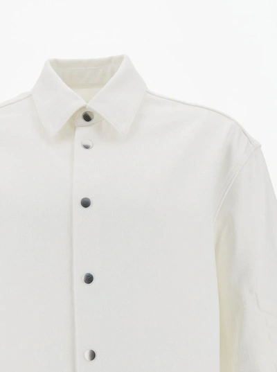 Jil Sander Organic Cotton Denim Shirt In White