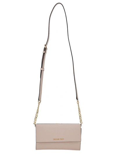 Shop Michael Michael Kors Pink Shoulder Bag With Logo Detail In Leather Woman