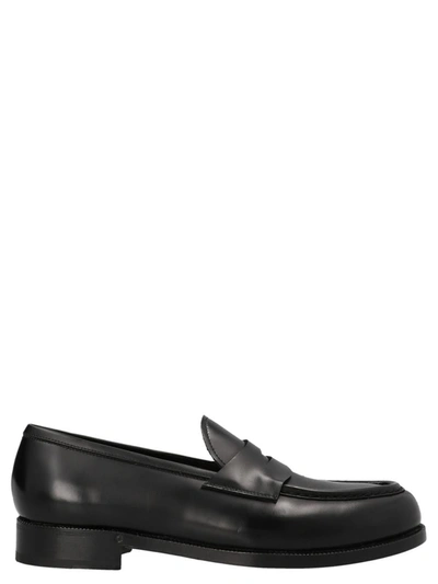 Shop Lidfort Leather Loafers In Black