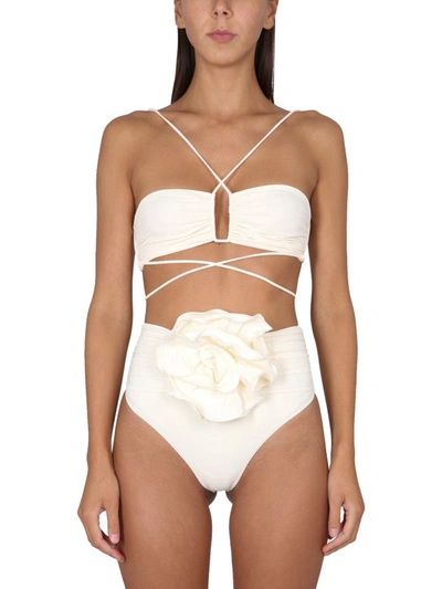 Shop Magda Butrym Top Bikini In Ivory