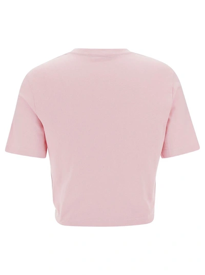 Shop Versace Light Pink T-shirt With Medusa Pin Detail In Cotton Woman