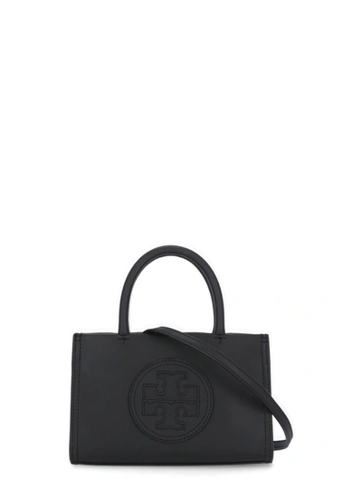 Tory Burch Handbag With Embossed Logo On The Front In Black