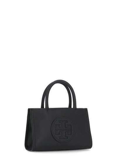 Tory Burch Handbag With Embossed Logo On The Front In Black