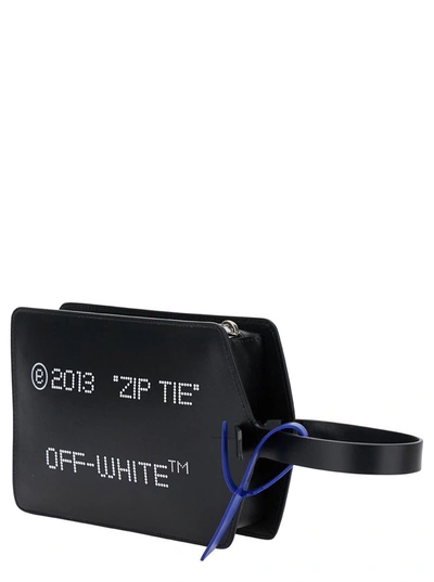 Shop Off-white Zip Tie Medium Cl,utch In Black