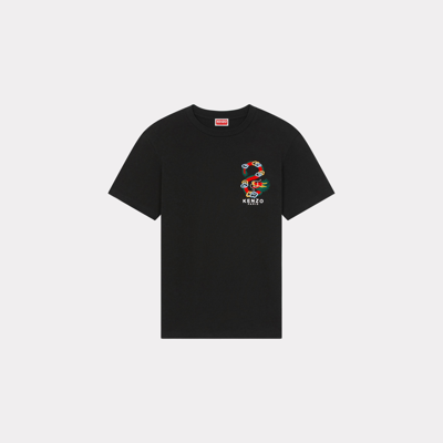 Shop Kenzo T-shirt Slim Brodé 'year Of The Dragon' Homme Noir