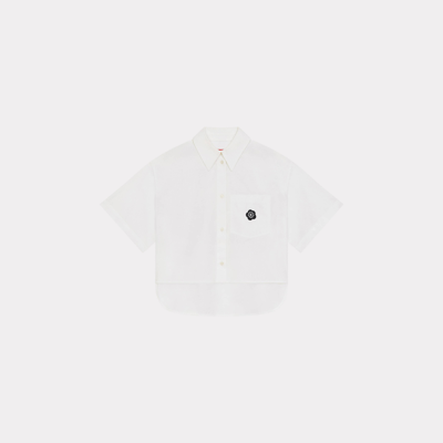 Shop Kenzo 'boke Flower 2.0' Cropped Shirt White